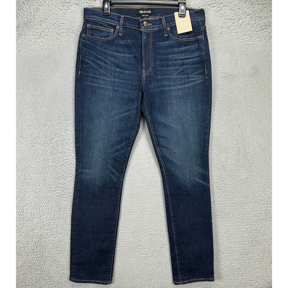 Madewell Mens Skinny Jeans 35X32 Blue Distressed Slim Fit Whisking Denim NEW